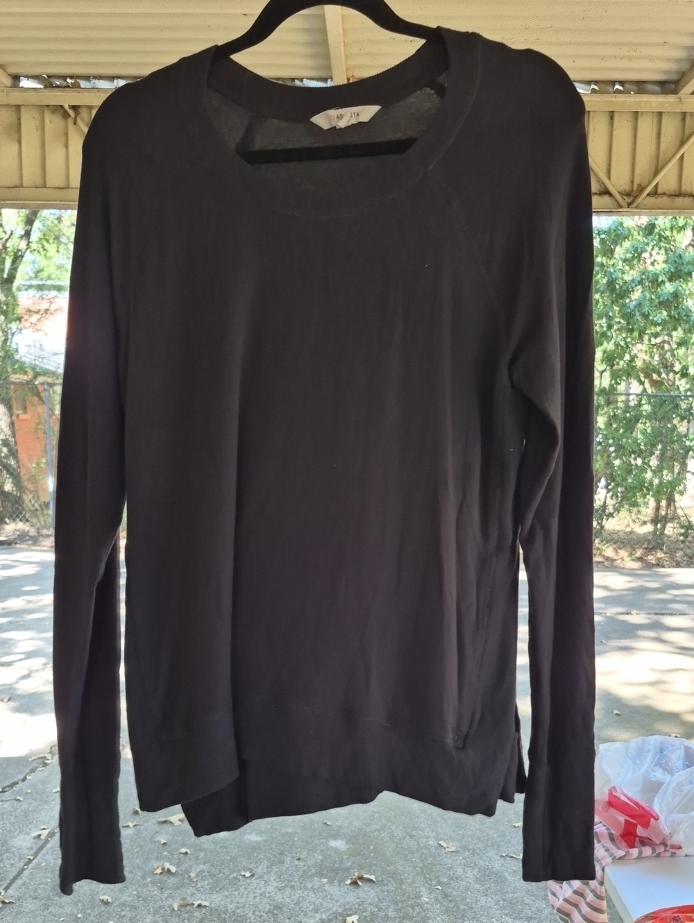 Athleta Black Long-Sleeve Scoop Neck Sweater